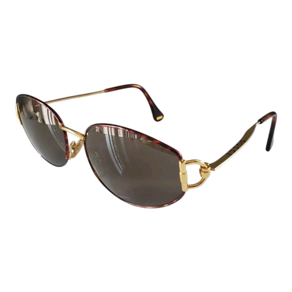 GUCCI Vintage Unisex GG 2600/S Brown Tint Sunglasses Brown & Gold Horsebit Frame - Picture 3 of 13